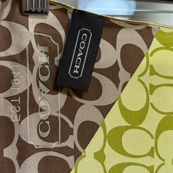 Unique COACH Multi color silk scarf. - Picture 4 of 8